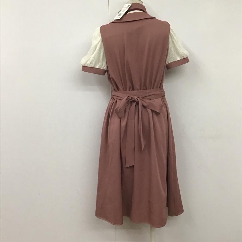 アクシーズファム axes femme ワンピース ロングスカート ロングワンピース 半袖ワンピース フレアスカート ウエスト切り替えワンピース M 無地 白 / ホワイト / X 桃 / ピンク / レディース USED 古着 中古 10107728