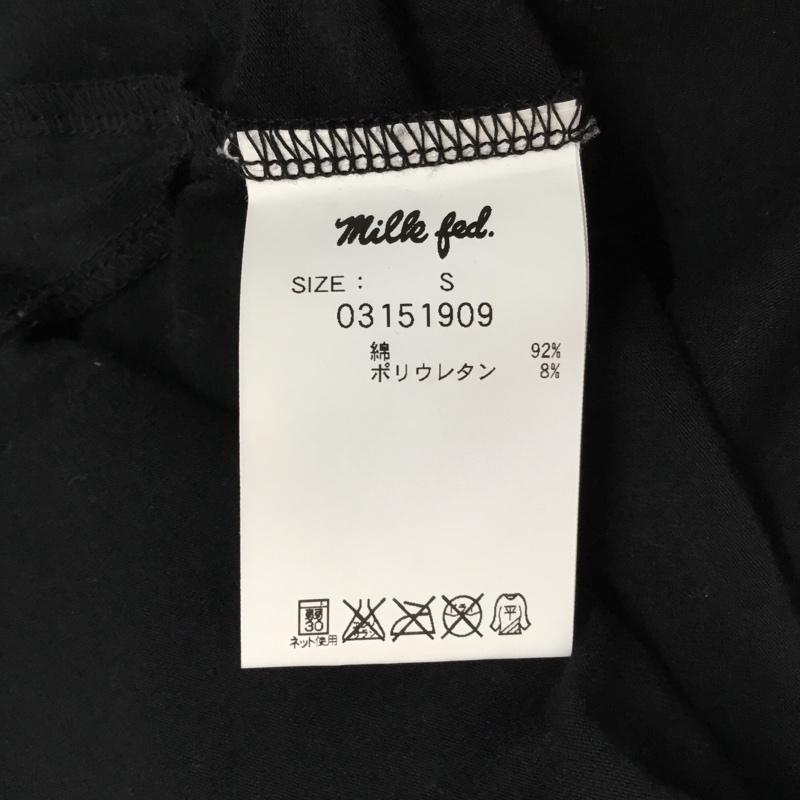 ミルクフェド MILKFED. カットソー 半袖 ノースリーブカットソー プリントクルーネックカットソー S プリント 黒 / ブラック /  レディース USED 古着 中古 10112245