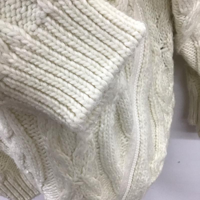 ジーユー GU ニット、セーター 長袖 351-338473 UNDERCOVER ケーブルニットサイドジップ 長袖ニット セーター XL 総柄 白 / ホワイト / メンズ USED 古着 中古 10119497