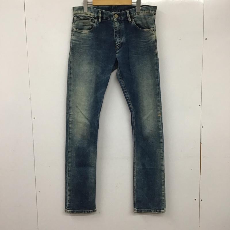 エンポリオアルマーニ EMPORIO ARMANI パンツ デニム、ジーンズ デニムパンツ スリムパンツ カジュアルパンツ ストレッチパンツ 33インチ ダメージ加工 インディゴ / インディゴ / メンズ USED 古着 中古 10136196