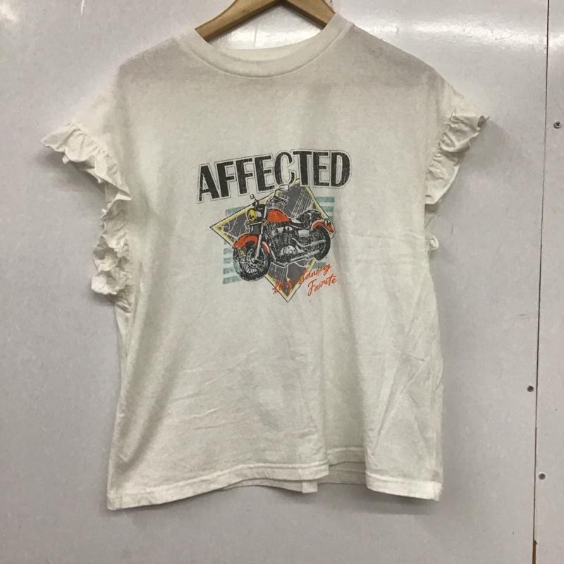 ローリーズファーム LOWRYS FARM Tシャツ 半袖 半袖カットソー プリントTシャツ クルーネックカットソー FREE プリント 白 / ホワイト / レディース USED 古着 中古 10135071