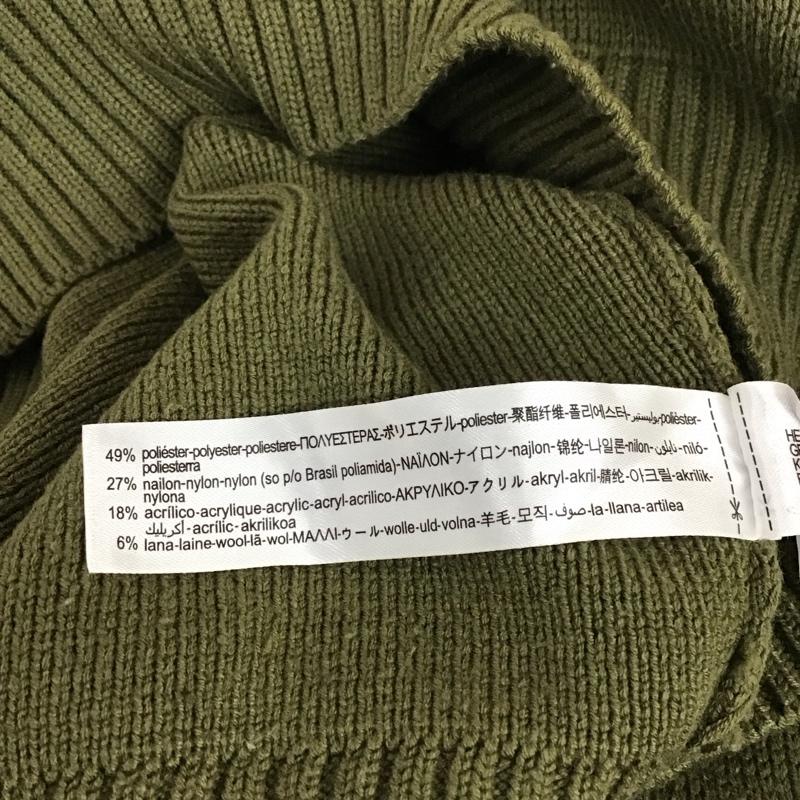 ザラ ZARA ニット、セーター 長袖 長袖ニットカットソー セーター ジップアップネック M 無地 カーキ / カーキ / レディース USED 古着 中古 10118529