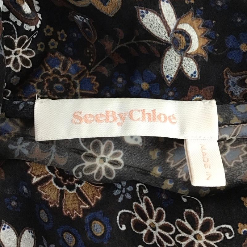 シーバイクロエ SEE BY CHLOE カットソー 長袖 CHS18WHT05027 プルオーバーブラウス シースルー 36 総柄 マルチカラー / マルチカラー / レディース USED 古着 中古 10122659