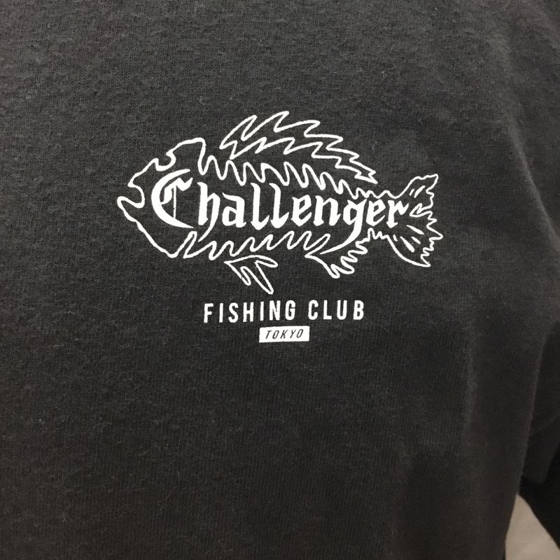 チャレンジャー CHALLENGER カットソー 長袖 長袖カットソー クルーネックカットソー ロングスリーブカットソー プリントTシャツ L ロゴ、文字 黒 / ブラック /  メンズ USED 古着 中古 10112210