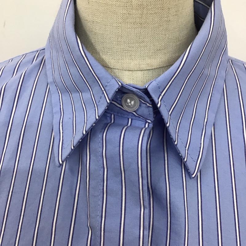 ザラ ZARA シャツ、ブラウス 長袖 7385 186 400 オーバーサイズ XS ストライプ 青 / ブルー / X 白 / ホワイト / レディース USED 古着 中古 10122675