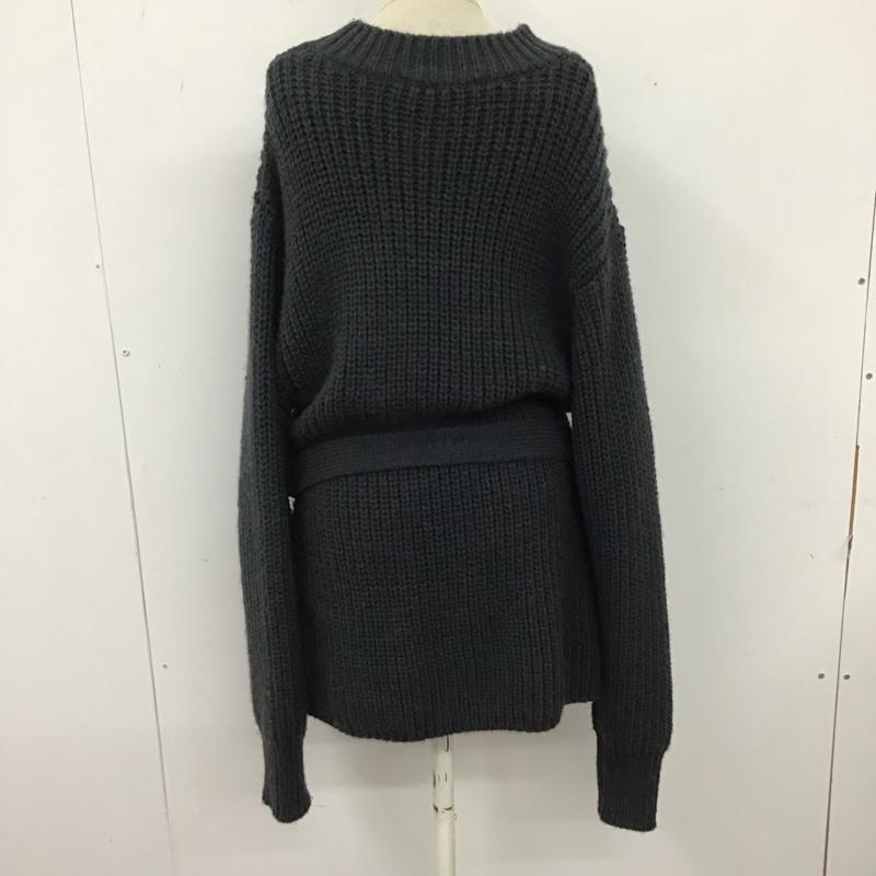 ザラ ZARA ワンピース ミニスカート 2142 177 485 チュニック 長袖 ニット M 無地 チャコールグレー / チャコールグレー / レディース USED 古着 中古 10119616