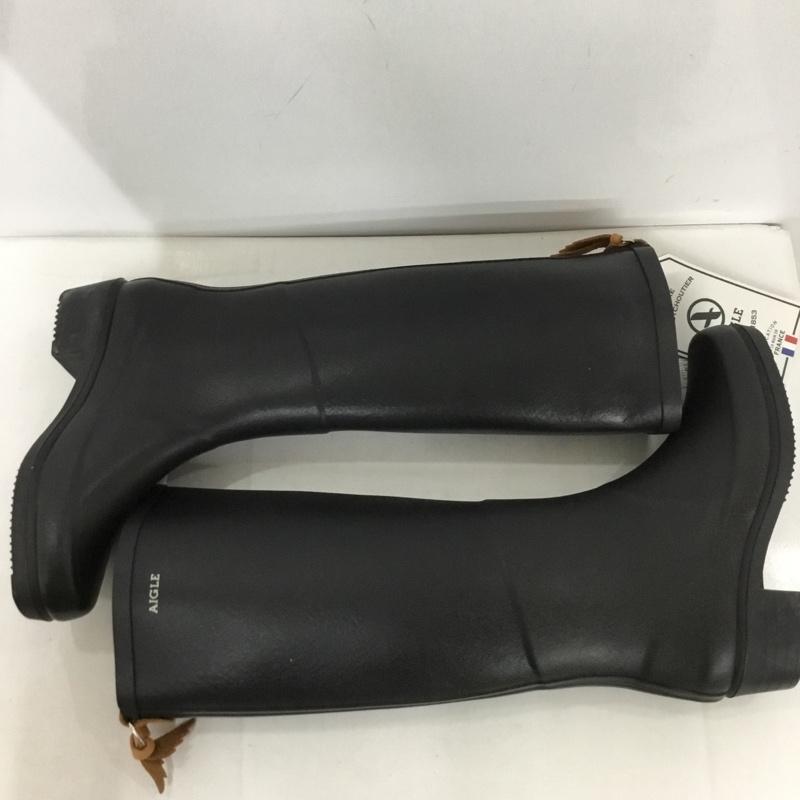 エーグル AIGLE 長靴、レインシューズ 長靴、レインシューズ ZZF8408 ミスジュリエットA ラバーブーツ 35 ロゴ、文字 黒 / ブラック / レディース USED 古着 中古 10135769