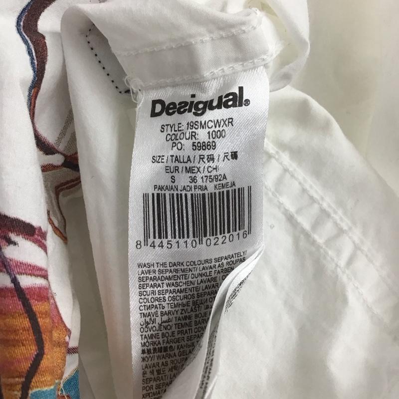 デシグアル Desigual シャツ、ブラウス 長袖 長袖シャツ プリントシャツ カラーシャツ S プリント 白 / ホワイト / メンズ USED 古着 中古 10147979
