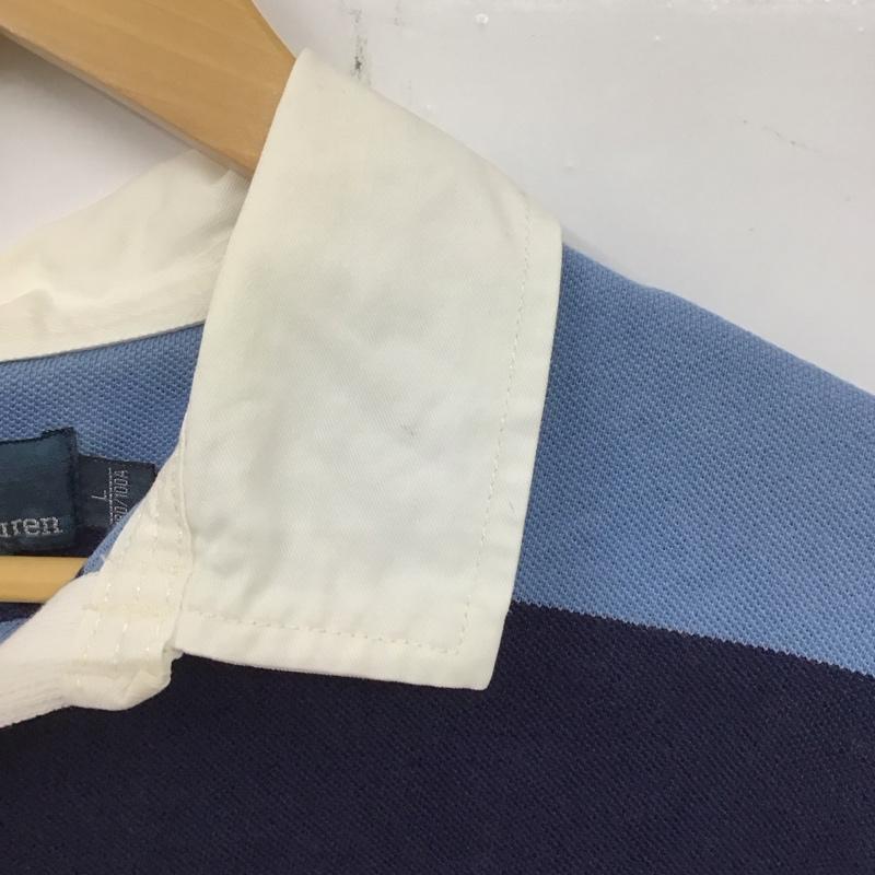 ポロバイラルフローレン Polo by RALPH LAUREN ポロシャツ 半袖 半袖ポロシャツ カラーシャツ 半袖カットソー L ボーダー柄 青 / ブルー / X 水色 / ライトブルー / メンズ USED 古着 中古 10134944