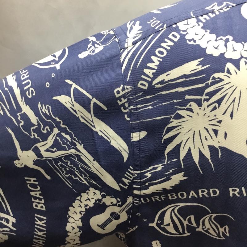 古着 USED シャツ、ブラウス 半袖 半袖シャツ カラーシャツ 半袖カットソー アロハシャツ S プリント 水色 / ライトブルー / X 白 / ホワイト /  メンズ USED 古着 中古 10108528
