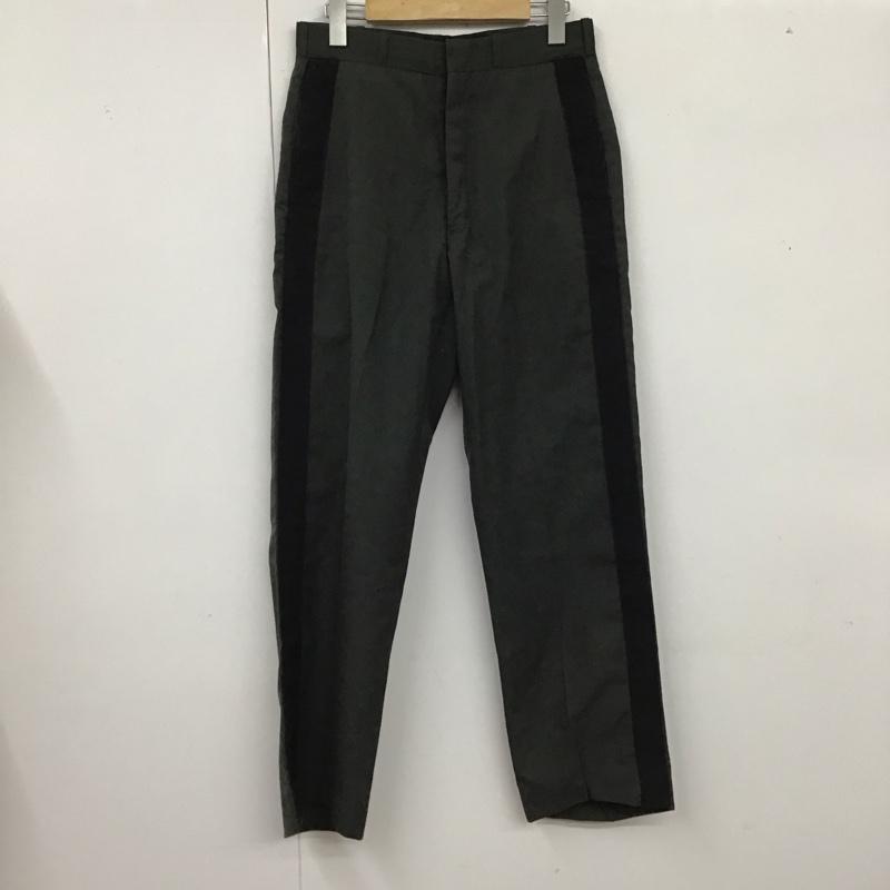 ミリタリー ミリタリー パンツ スラックス スラックスパンツ ワイドパンツ センタータックパンツ 80S オフィサーPT 29インチ ボーダー柄 灰 / グレー /  メンズ USED 古着 中古 10122767