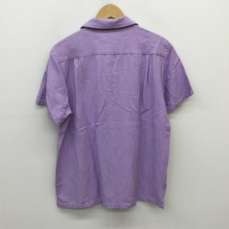ダブルレインボー DOUBLE RAINBOUU シャツ、ブラウス 半袖 レーヨン リネン 半そでシャツ L 紫 / パープル / メンズ USED 古着 中古 10055433