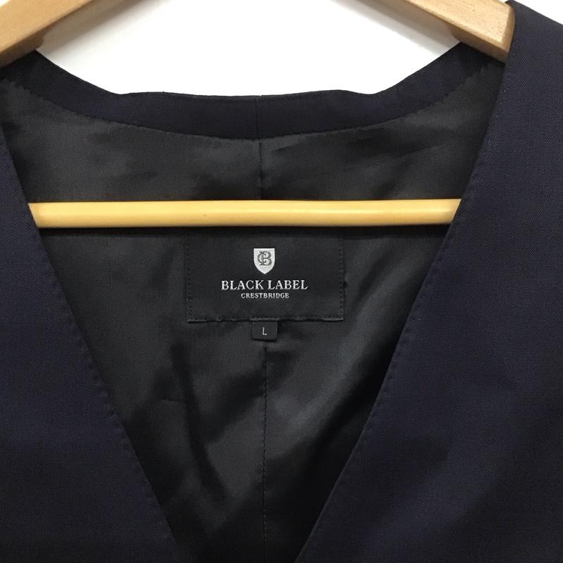 ブラックレーベルクレストブリッジ BLACK LABEL CRESTBRIDGE ベスト ベスト カジュアルベスト ノースリーブカットソー 前ボタン L 無地 紺 / ネイビー / メンズ USED 古着 中古 10139598