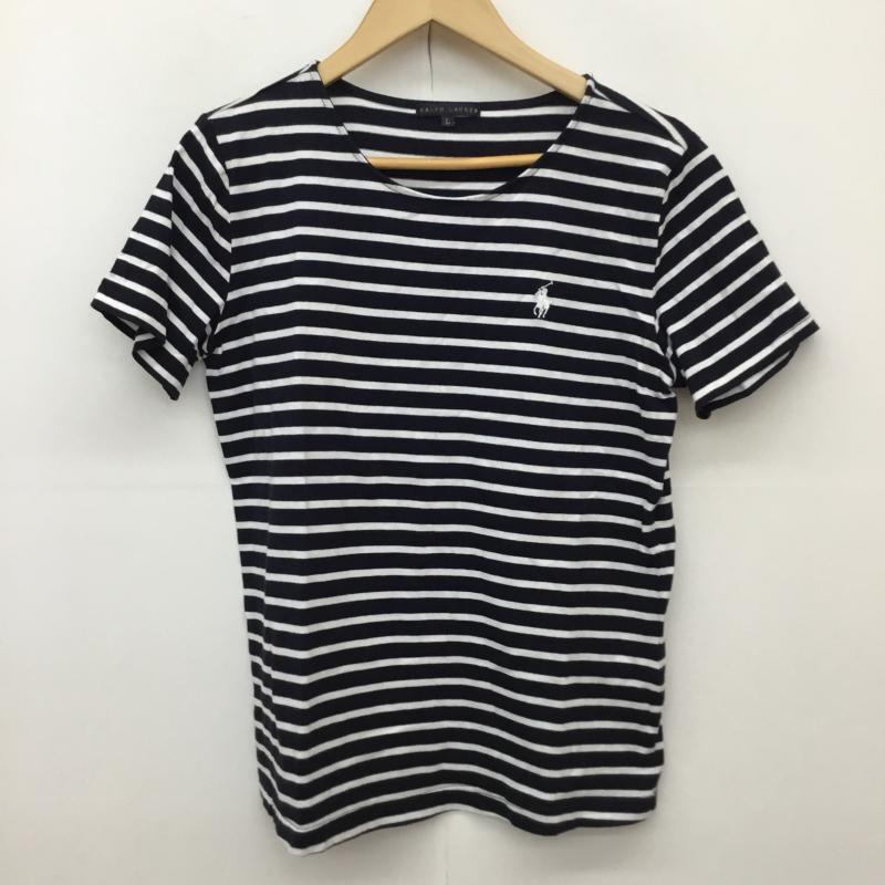 ラルフローレン RALPHLAUREN Tシャツ 半袖 L ボーダー柄 白 / ホワイト / X 紺 / ネイビー / レディース USED 古着 中古 10139204