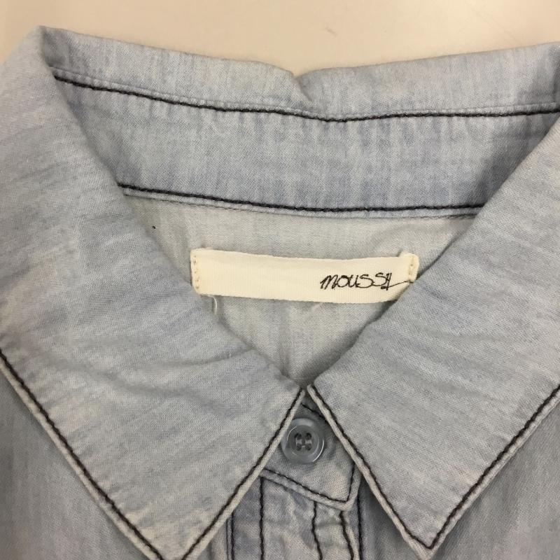 マウジー MOUSSY シャツ、ブラウス 半袖 0105SA30-6900 ノースリーブ デニム FREE 無地 水色 / ライトブルー / レディース USED 古着 中古 10118178