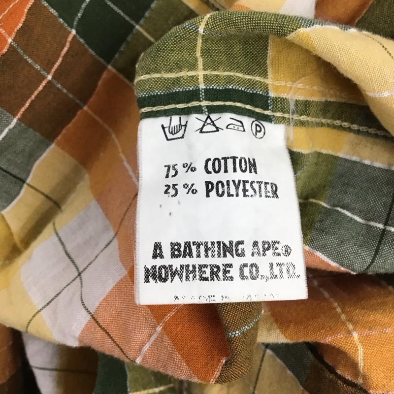 アベイシングエイプ A BATHING APE シャツ、ブラウス 半袖 半袖シャツ 無地シャツ ポケットシャツ S チェック マルチカラー / マルチカラー / メンズ USED 古着 中古 10137176