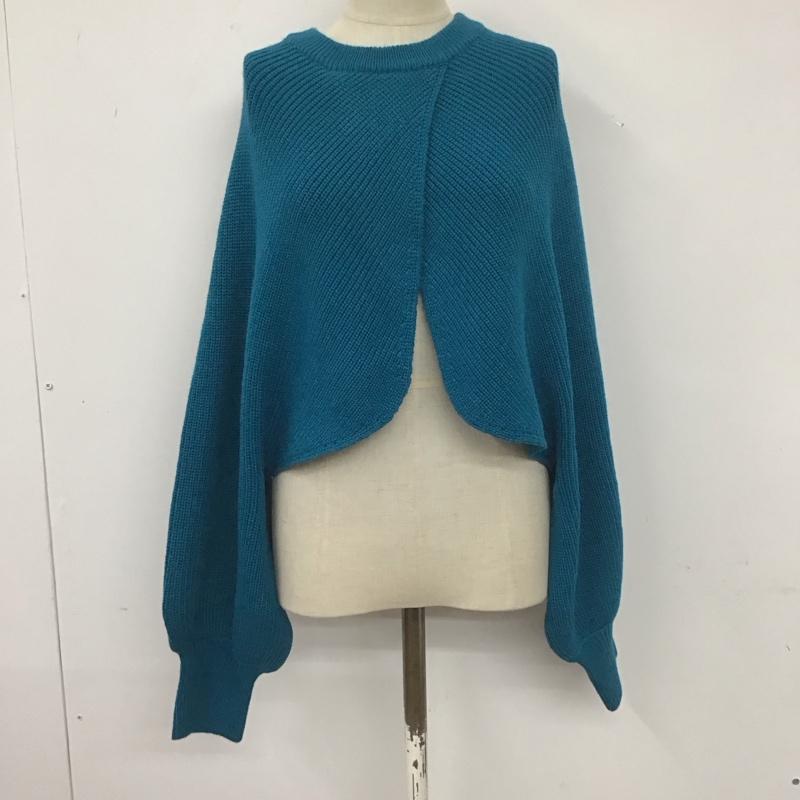 アズールバイマウジー AZUL BY MOUSSY ニット、セーター 長袖 250FAT70-198H カシュクールニットセットトップス M 無地 青 / ブルー / レディース USED 古着 中古 10110968