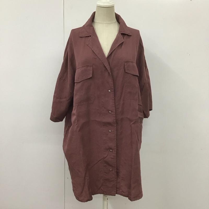 ジーナシス JEANASIS シャツ、ブラウス 半袖 JS063427MC オープンカラーシャツ 開襟 FREE 無地 紫 / パープル / レディース USED 古着 中古 10114230