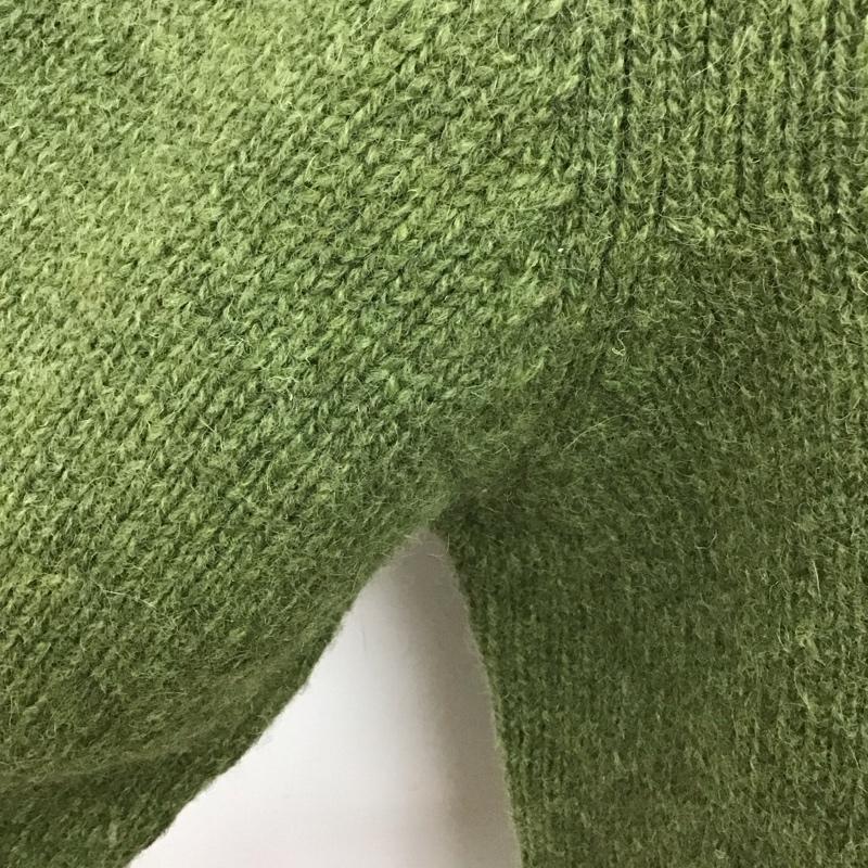 エルエルビーン L.L.Bean ニット、セーター 長袖 0 HLV5 エルボーパッチ ショールカラー M 無地 緑 / グリーン / メンズ USED 古着 中古 10112653
