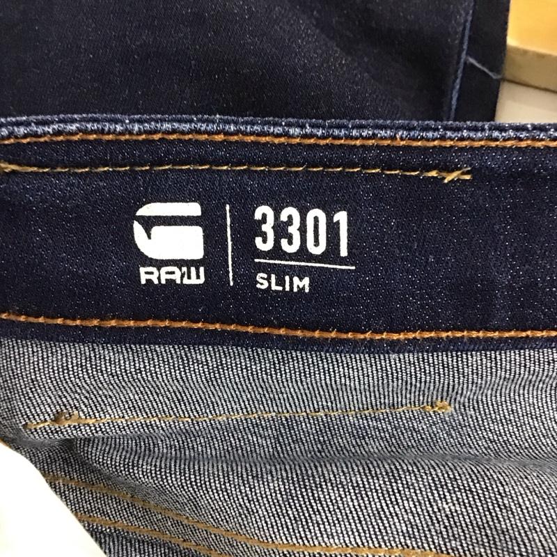 ジースターロゥ G-STAR RAW パンツ デニム、ジーンズ デニムパンツ スリムパンツ カジュアルパンツ ストレッチパンツ 28インチ 無地 インディゴ / インディゴ / メンズ USED 古着 中古 10130822