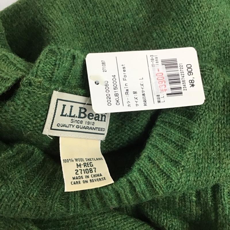 エルエルビーン L.L.Bean ニット、セーター 長袖 271087 クルーネック タグ付き M 無地 緑 / グリーン / メンズ USED 古着 中古 10111246