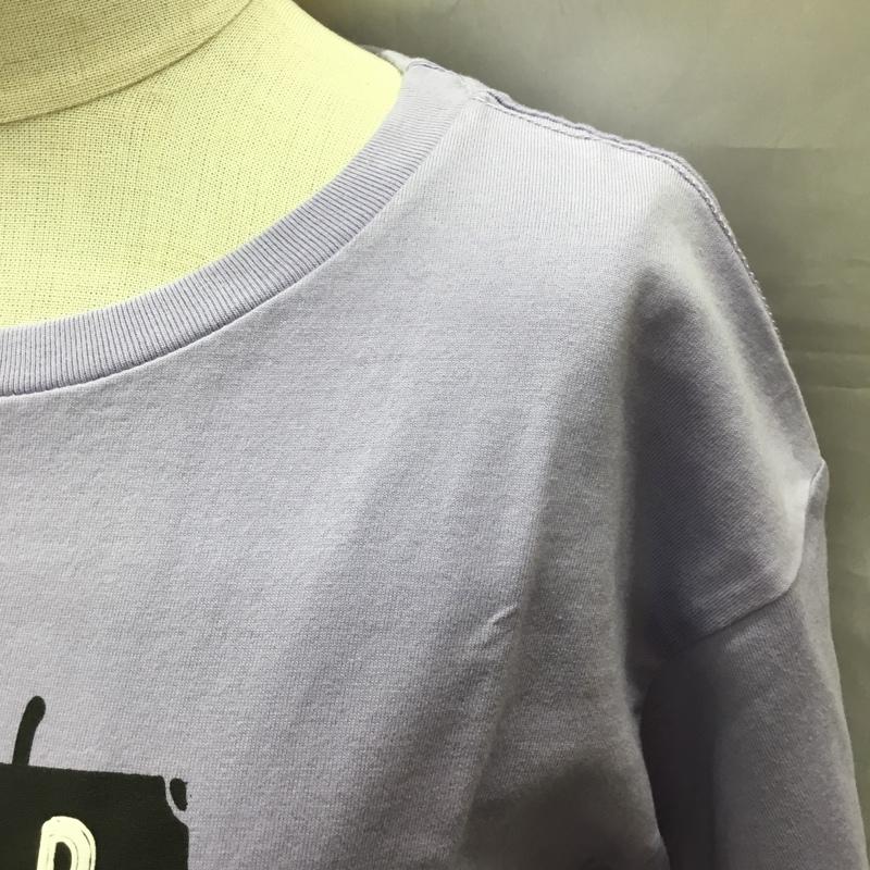ミルクフェド MILKFED. Tシャツ 半袖 半袖カットソー プリントTシャツ クルーネックカットソー S ロゴ、文字 紫 / パープル / レディース USED 古着 中古 10112251