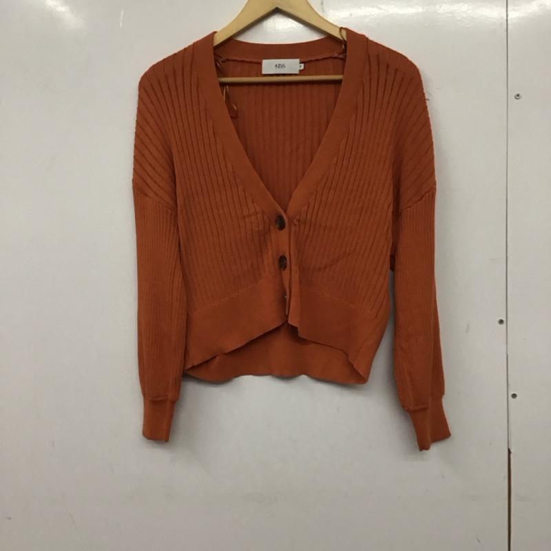 アズールバイマウジー AZUL BY MOUSSY カーディガン 長袖 250DSH70-170D FREE 無地 橙 / オレンジ / レディース USED 古着 中古 10137409