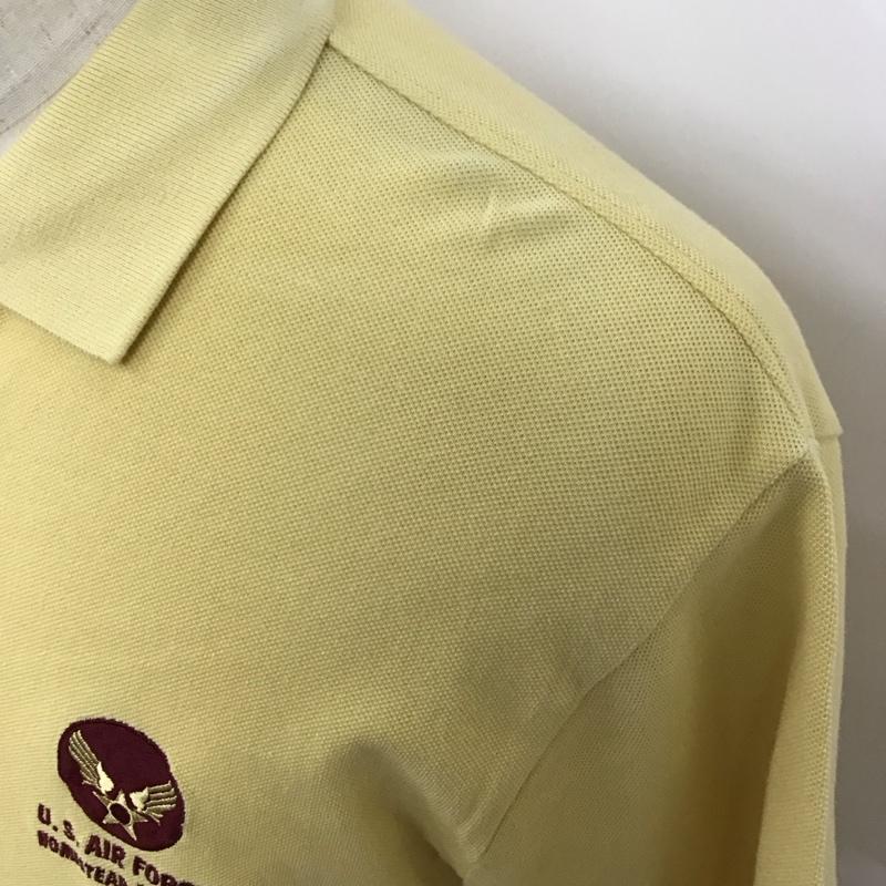 バズリクソンズ Buzz Rickson s ポロシャツ 半袖 半袖ポロシャツ カラーシャツ 半袖カットソー L ロゴ、文字 黄 / イエロー /  メンズ USED 古着 中古 10113105