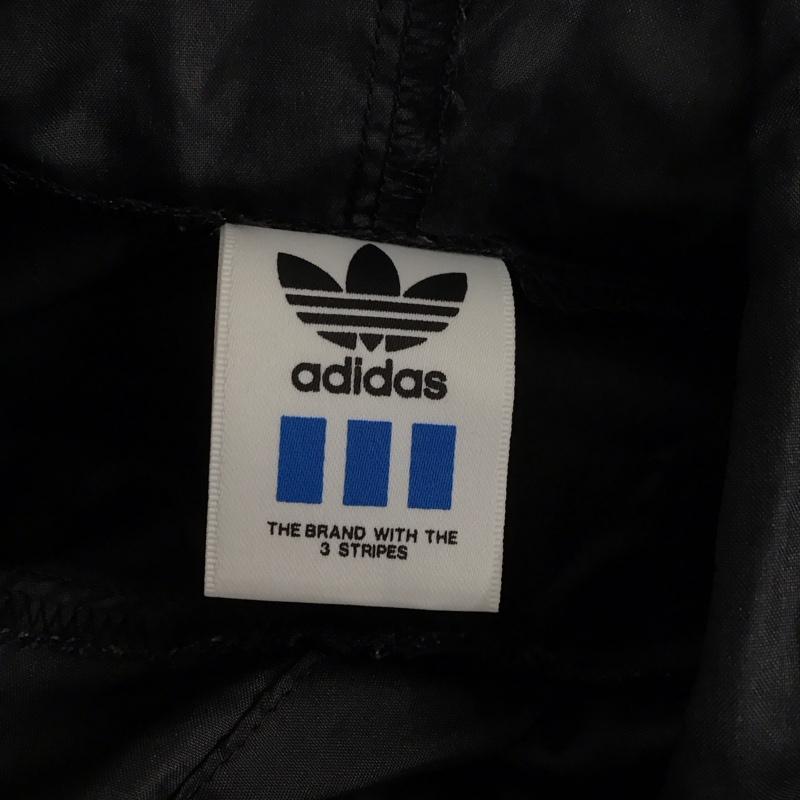 アディダス adidas パーカー 長袖 asr-8181 ナイロンジャケット プルオーバーパーカー スポーツウェア 90s デサント社 無地 黒 / ブラック / メンズ USED 古着 中古 10123673