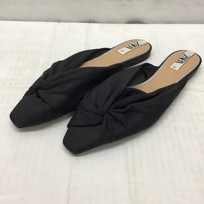 ザラ ZARA ミュール ミュール 7526 001 040 37 無地 黒 / ブラック / レディース USED 古着 中古 10118413