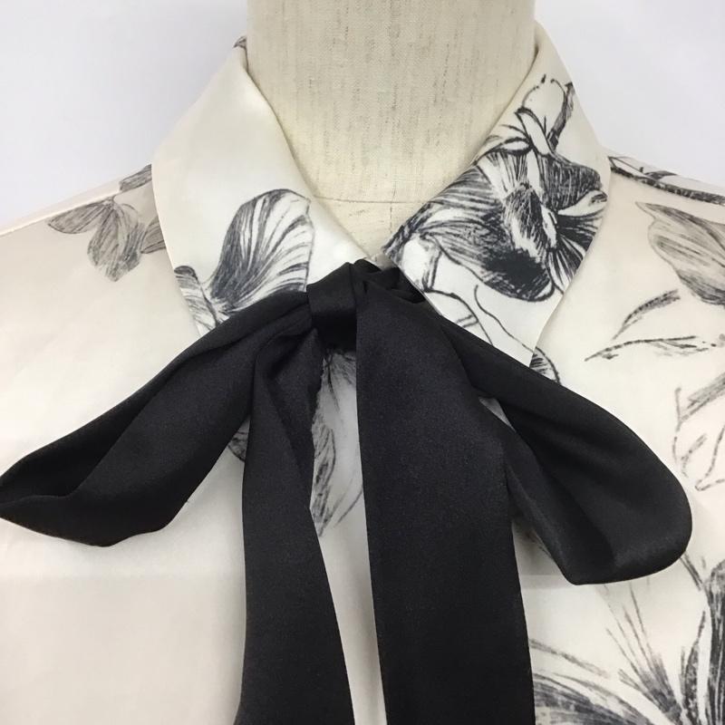 ザラ ZARA シャツ、ブラウス 半袖 半袖シャツ プリントシャツ カラーシャツ S プリント 白 / ホワイト / X 黒 / ブラック / レディース USED 古着 中古 10126934