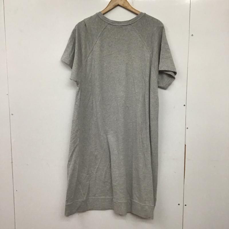 チャムス CHUMS ワンピース ロングスカート ch18-1132 半袖ワンピース スウェットワンピース クルーネック L ロゴ、文字 灰 / グレー / レディース USED 古着 中古 10138366