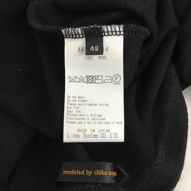 アトウ a ato o, カットソー 長袖 AM17C-T14 ウール クルーネック 48 無地 黒 / ブラック / メンズ USED 古着 中古 10120753