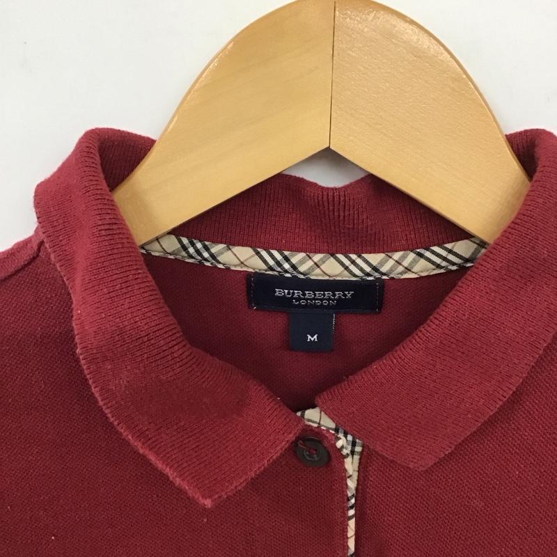 バーバリー BURBERRY ポロシャツ 長袖 M 無地 えんじ / ワインレッド / レディース USED 古着 中古 10131571
