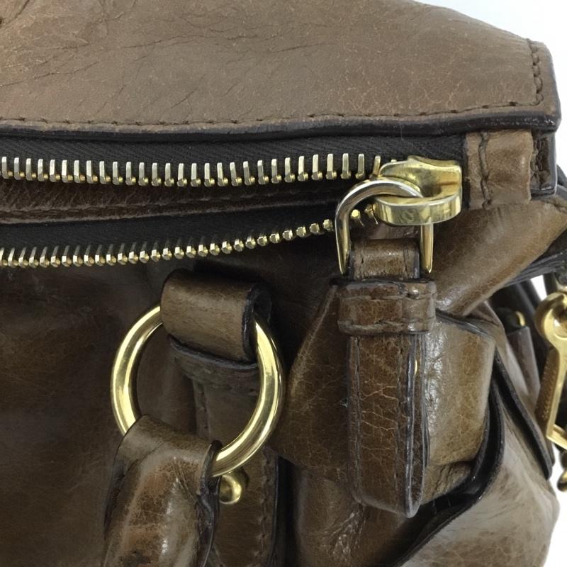ミュウミュウ miu miu ショルダーバッグ ショルダーバッグ ハンドバッグ 2WAY ロゴ、文字 茶 / ブラウン / レディース USED 古着 中古 10129106