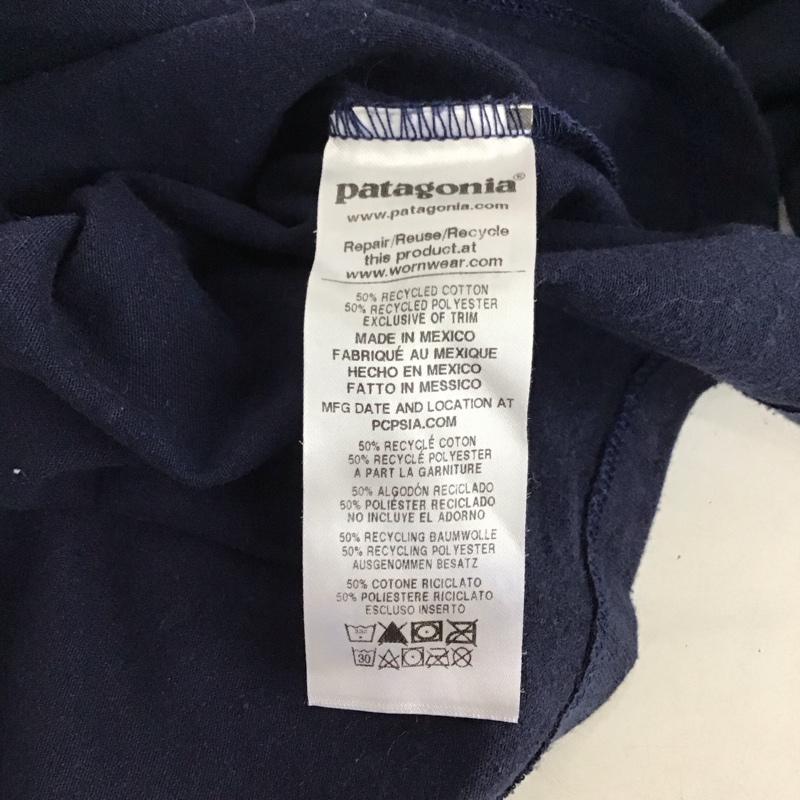 パタゴニア patagonia Tシャツ 半袖 半袖カットソー プリントTシャツ クルーネックカットソー M ロゴ、文字 紺 / ネイビー / メンズ USED 古着 中古 10133968
