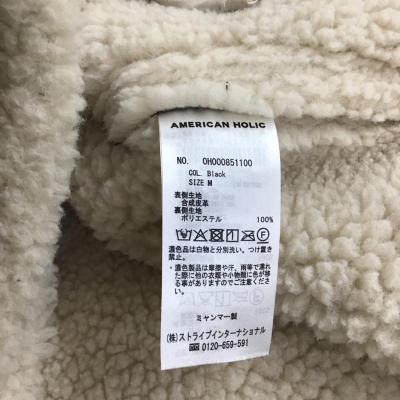 アメリカンホリック AMERICAN HOLIC ジャケット、上着 ジャケット、ブレザー 0h000851100 ボアフェイクレザーブルゾン アウター M 無地 黒 / ブラック / レディース USED 古着 中古 10145446
