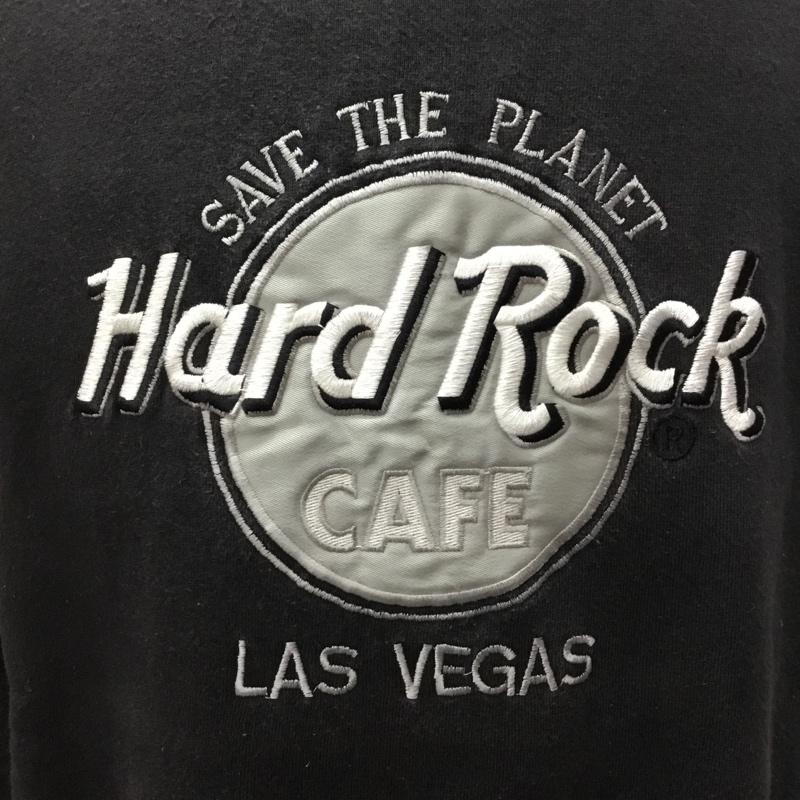 ハードロックカフェ HARD ROCK CAFE トレーナー 長袖 長袖スウェット 長袖トレーナー リブカットソー 長袖カットソー プリントトレーナー M ロゴ、文字 黒 / ブラック / メンズ USED 古着 中古 10112301