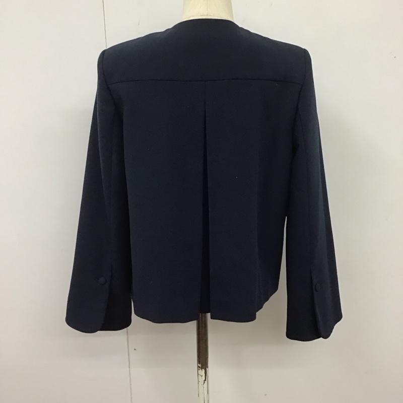 ザラ ZARA ジャケット、上着 ジャケット、ブレザー 長袖ジャケット アウター 前開き ノーカラージャケット S 無地 紺 / ネイビー / レディース USED 古着 中古 10126109