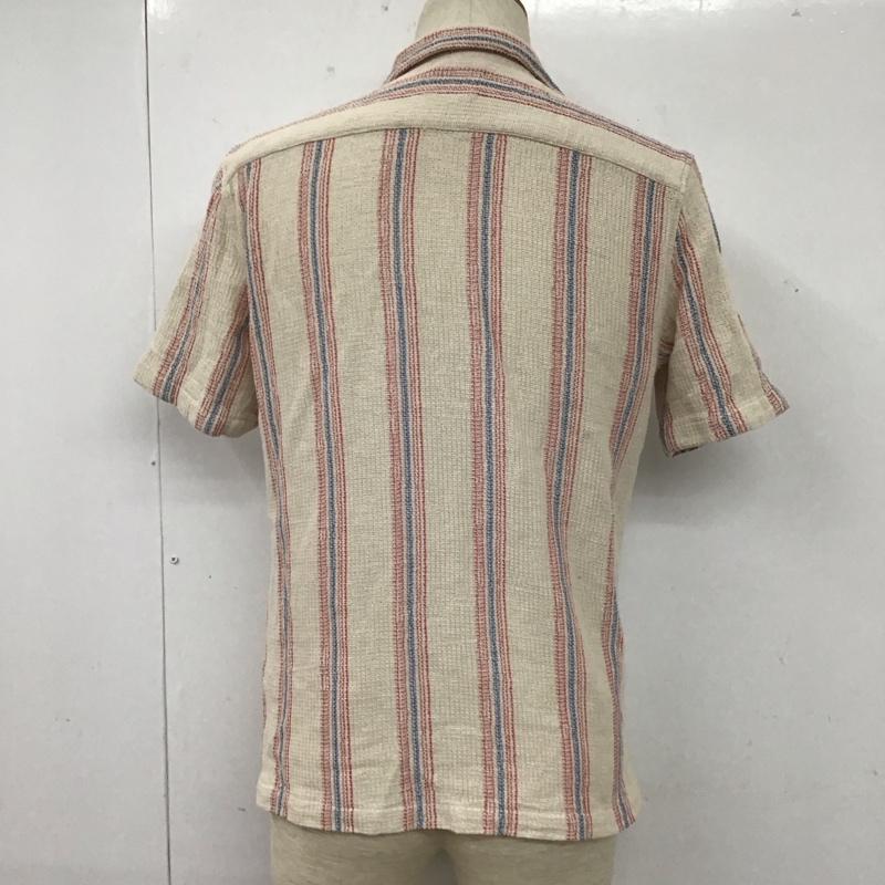 ザラ ZARA シャツ、ブラウス 半袖 半袖シャツ カラーシャツ 半袖カットソー ストライプシャツ M ストライプ 青 / ブルー / X 赤 / レッド / X ベージュ / ベージュ / メンズ USED 古着 中古 10106959
