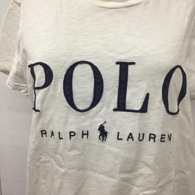 ポロラルフローレン POLO RALPH LAUREN Tシャツ 半袖 クルーネック M ロゴ、文字 白 / ホワイト / レディース USED 古着 中古 10108299