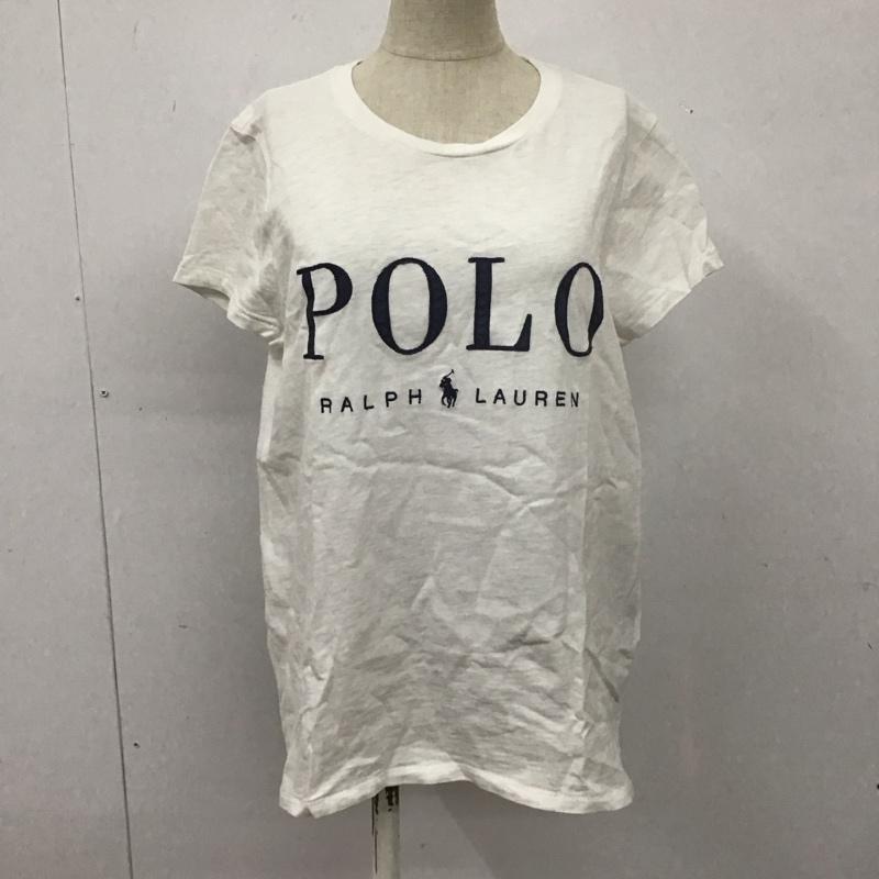 ポロラルフローレン POLO RALPH LAUREN Tシャツ 半袖 クルーネック M ロゴ、文字 白 / ホワイト / レディース USED 古着 中古 10108299