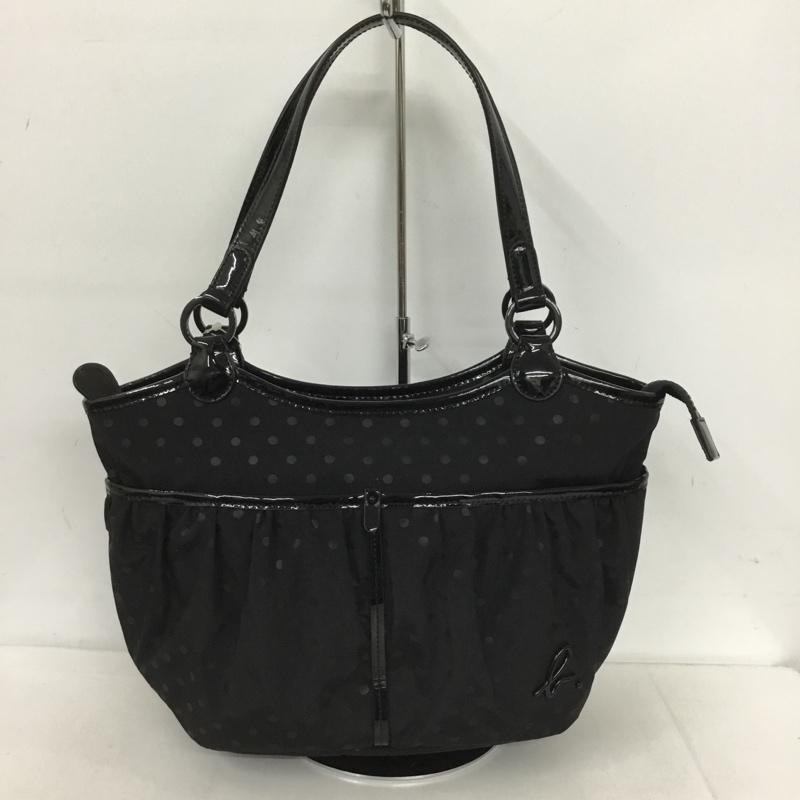 アニエスベー ボヤージュ agnes b. VOYAGE ハンドバッグ ハンドバッグ AS18b ドット 水玉 ロゴ、文字 黒 / ブラック / レディース USED 古着 中古 10124637
