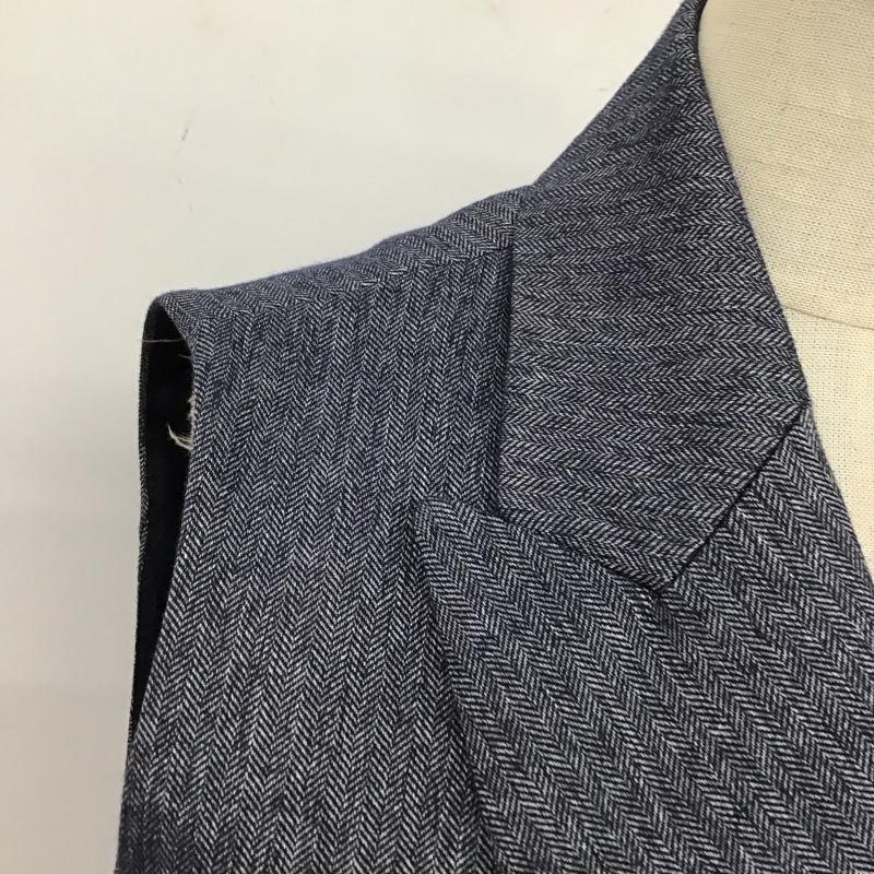 ザラ ZARA ベスト ベスト 2114 847 405 襟付き ヘリンボーン S 無地 紺 / ネイビー / レディース USED 古着 中古 10116705
