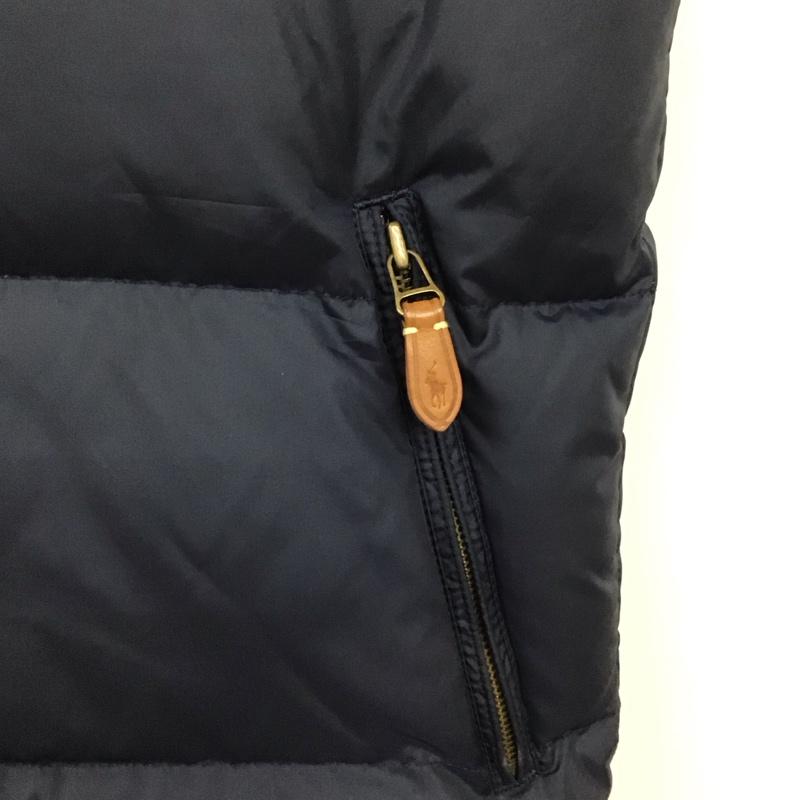 ラルフローレン RALPHLAUREN ベスト ベスト ダウンベスト ノースリーブ 前ボタン リバーシブル XS ロゴ、文字 紺 / ネイビー / メンズ USED 古着 中古 10129567