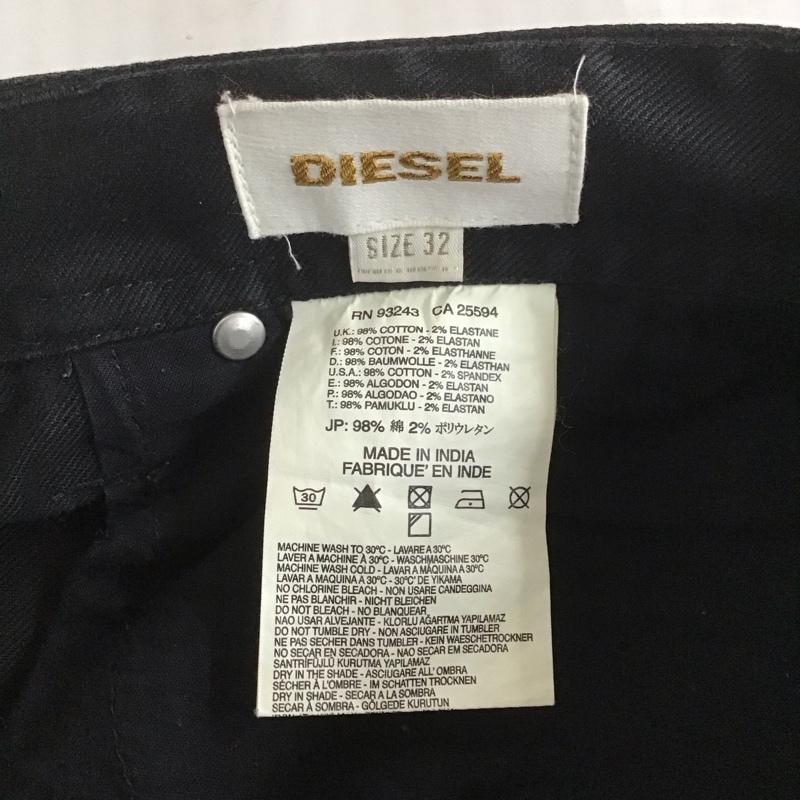 ディーゼル DIESEL パンツ デニム、ジーンズ デニムパンツ ワーカージーンズ カジュアルパンツ ストレートパンツ 45インチ 無地 黒 / ブラック / メンズ USED 古着 中古 10107192