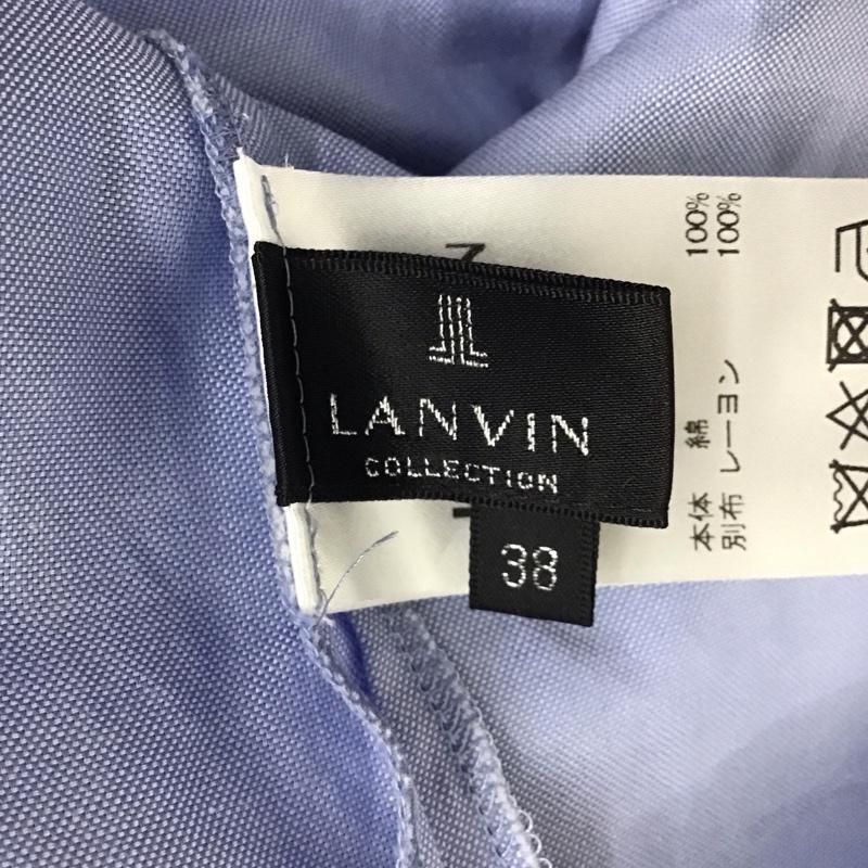 ランバン LANVIN カットソー 長袖 38 無地 黒 / ブラック / X 水色 / ライトブルー / レディース USED 古着 中古 10133308