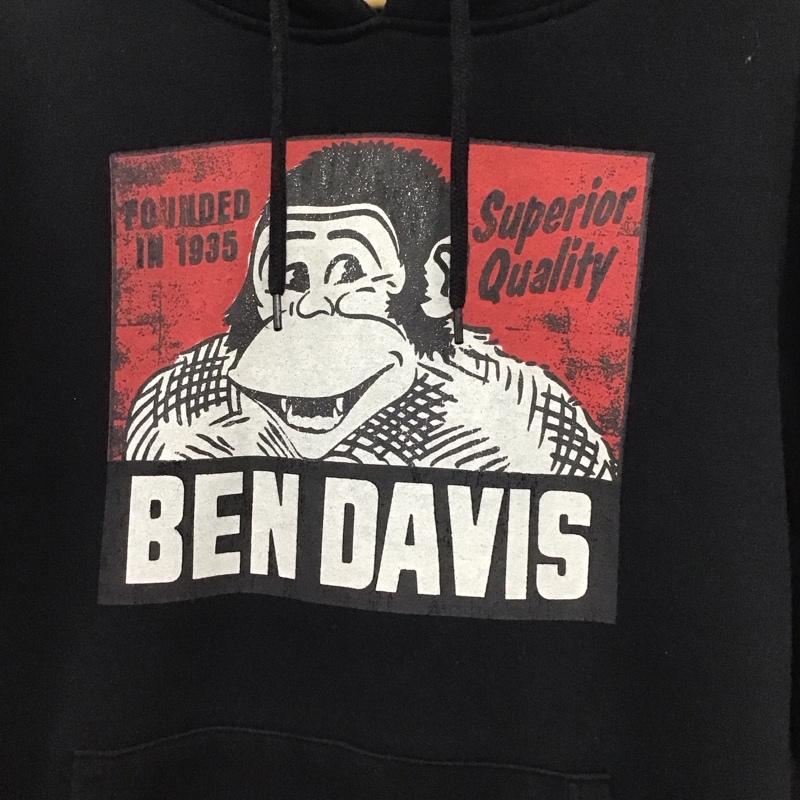 ベンデイビス BEN DAVIS パーカー 長袖 長袖パーカー プルオーバーパーカー スウェット L プリント 黒 / ブラック / メンズ USED 古着 中古 10133629