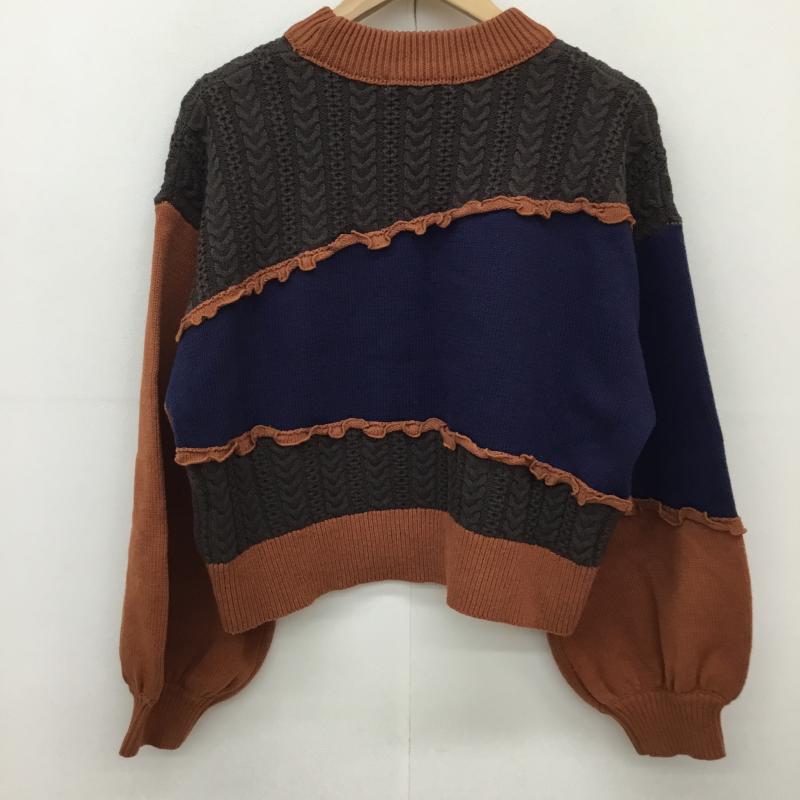 レイジブルー RAGEBLUE ニット、セーター 長袖 FREE 無地 青 / ブルー / X 茶 / ブラウン / レディース USED 古着 中古 10135115