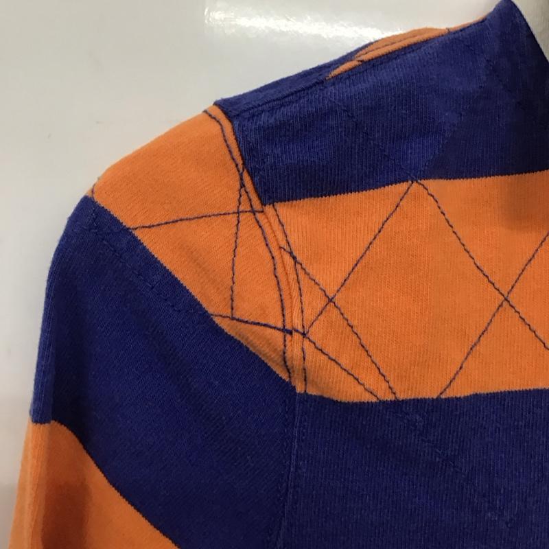 ラルフローレン ラグビー RALPH LAUREN RUGBY ポロシャツ 長袖 長袖ポロシャツ 長袖カットソー カラーシャツ S ボーダー柄 青 / ブルー / X 橙 / オレンジ / レディース USED 古着 中古 10132948